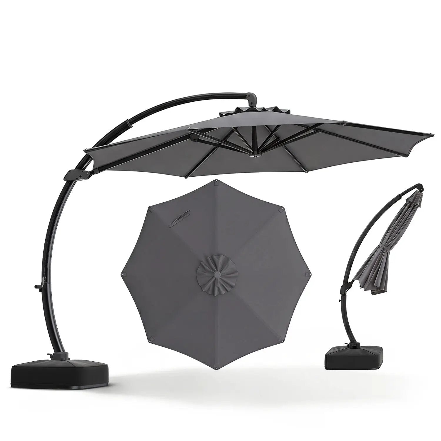 11 FT Cantilever Patio Umbrella with Base and 360° Rotation by DirectDeals