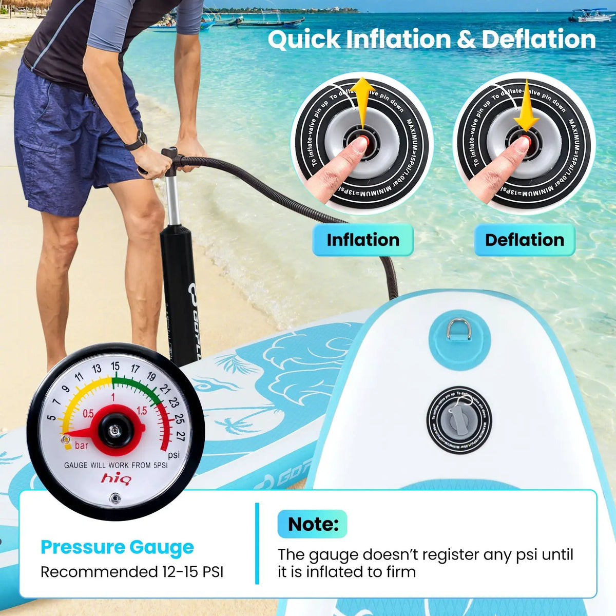10/11 Feet Inflatable Stand Up Paddle Board with Premium SUP Accessories by DirectDeals