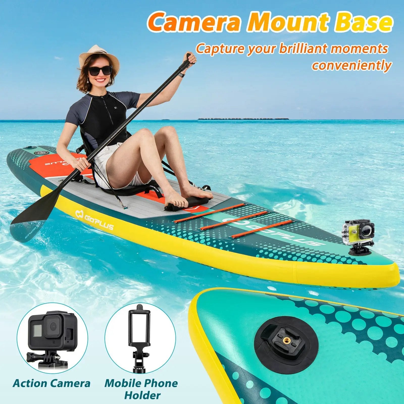 11 Feet Inflatable Stand Up Paddle Board with Kayak Seat for Adults-L by DirectDeals