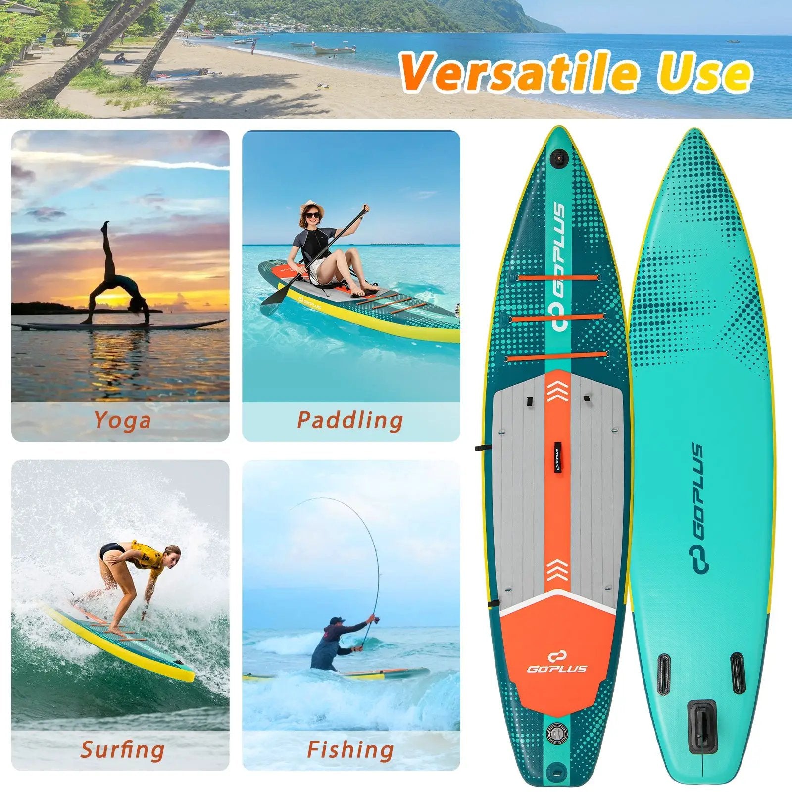 11 Feet Inflatable Stand Up Paddle Board with Kayak Seat for Adults-L by DirectDeals