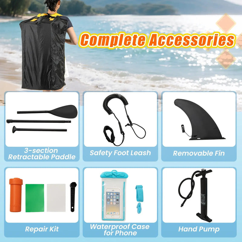 11 Feet Premium SUP Inflatable Stand Up Paddle Board with Accessories and Repair Kit-L by DirectDeals