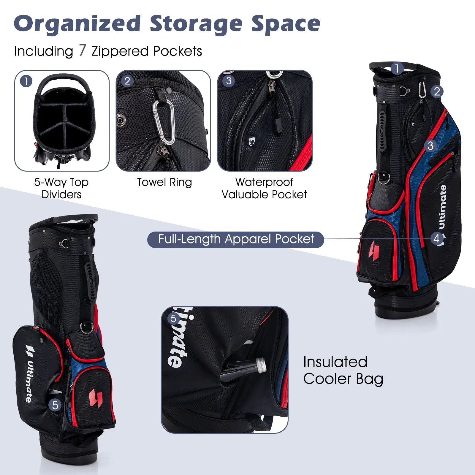 11 Pieces Complete Golf Club Package Set by DirectDeals