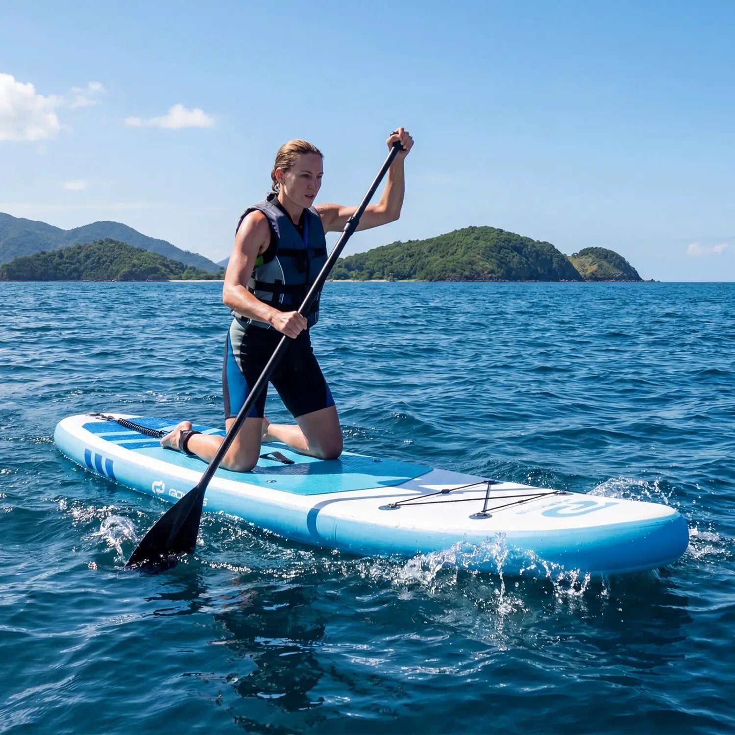 11' Wide Inflatable Stand Up Paddle Board with Backpack for All Skill Levels by DirectDeals