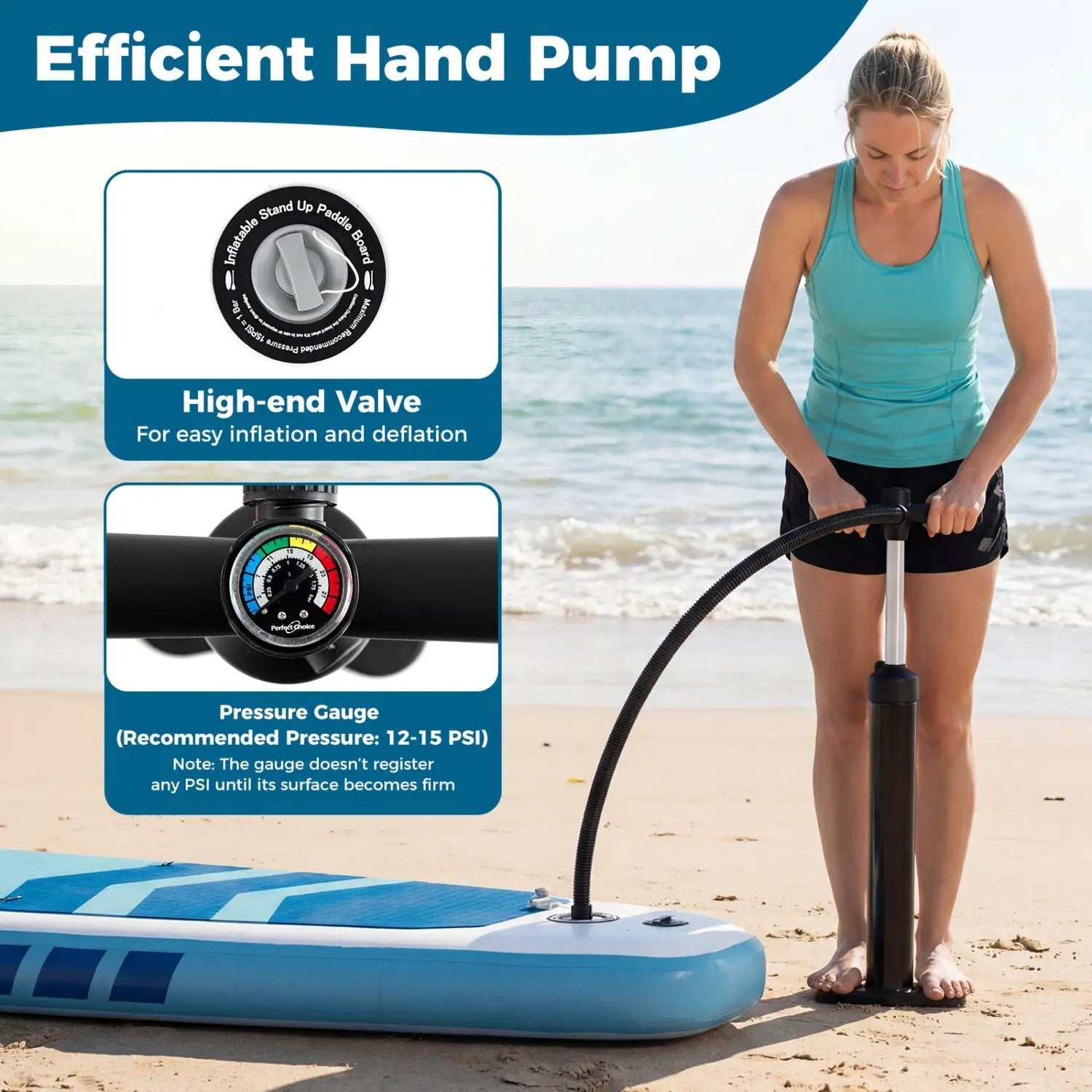 11' Wide Inflatable Stand Up Paddle Board with Backpack for All Skill Levels by DirectDeals