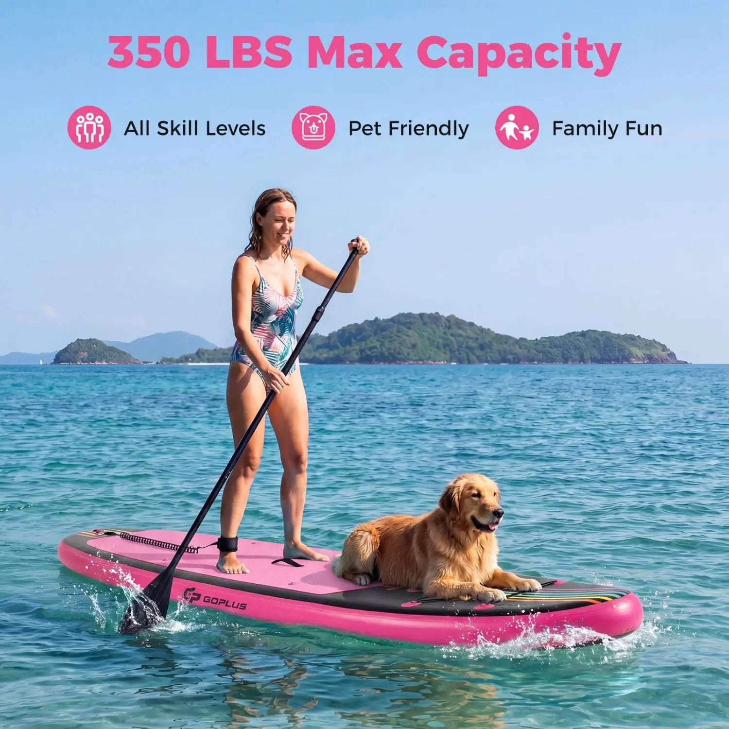 11' Wide Inflatable Stand Up Paddle Board with Backpack for All Skill Levels by DirectDeals