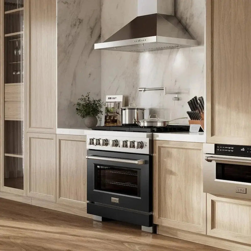 ZLINE 36" Gas Range, Convection Gas Oven, Stainless Steel,Matte Black SGR-BLM-36 by Farmhouse Kitchen and Bath