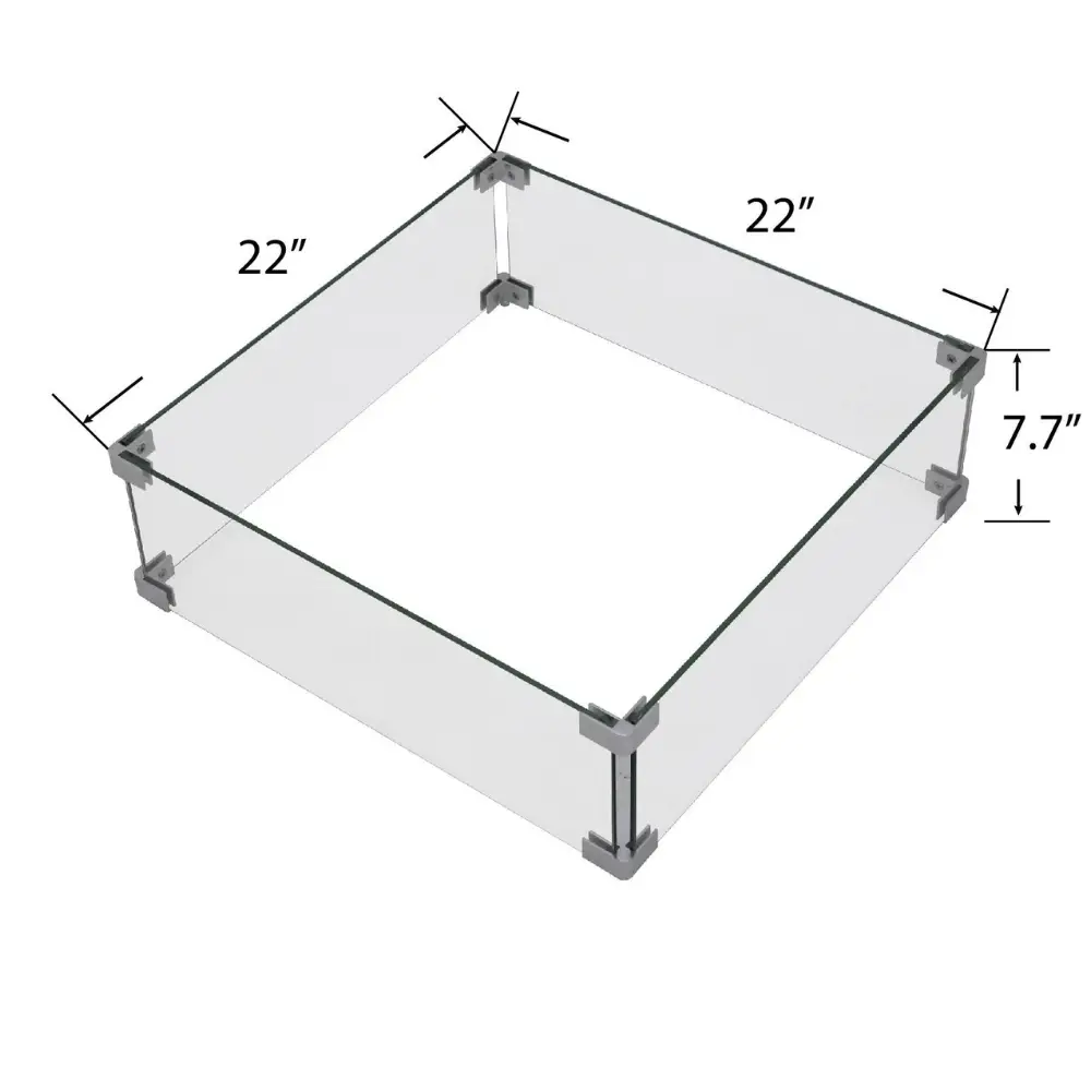 Ashton Fire Pit Tempered Clear Glass Wind Screen by EnvelorHome