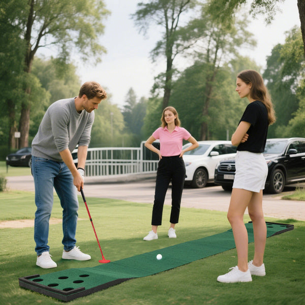 11 FT Indoor Outdoor Putting Green Mat with 2 Adjustable Putters and 6 Balls, photo 2 of 8