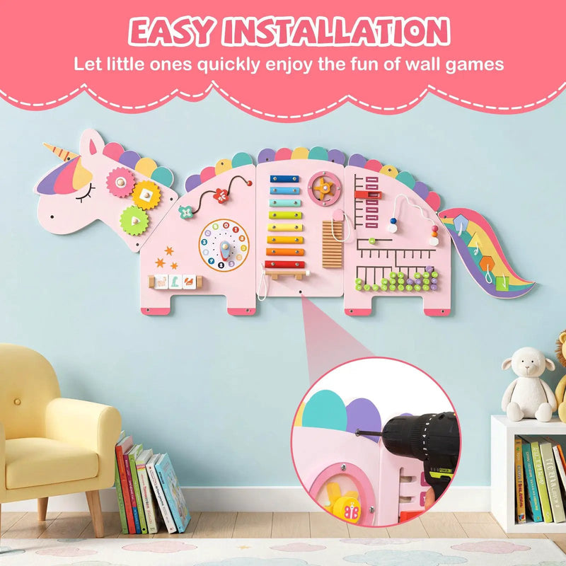 11-in-1 Dinosaur Activity Wall Busy Board Panels for Toddlers Education and Early Development by DirectDeals