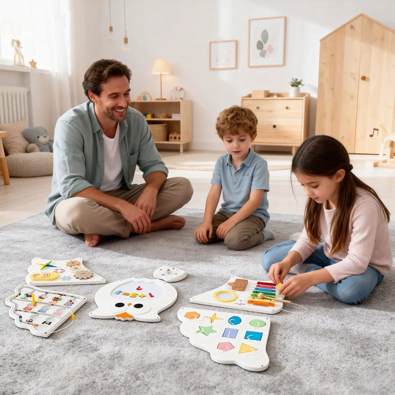 11-in-1 Toddler Learning Activity Center Owl Activity Wall Busy Board Panels for 3+ Years Old by DirectDeals