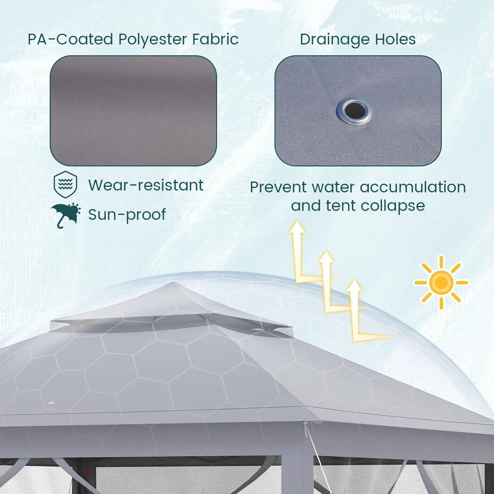 11 x 11 Feet 2-Tier Pop-Up Gazebo Tent Portable Canopy Shelter Carry Bag Mesh by DirectDeals