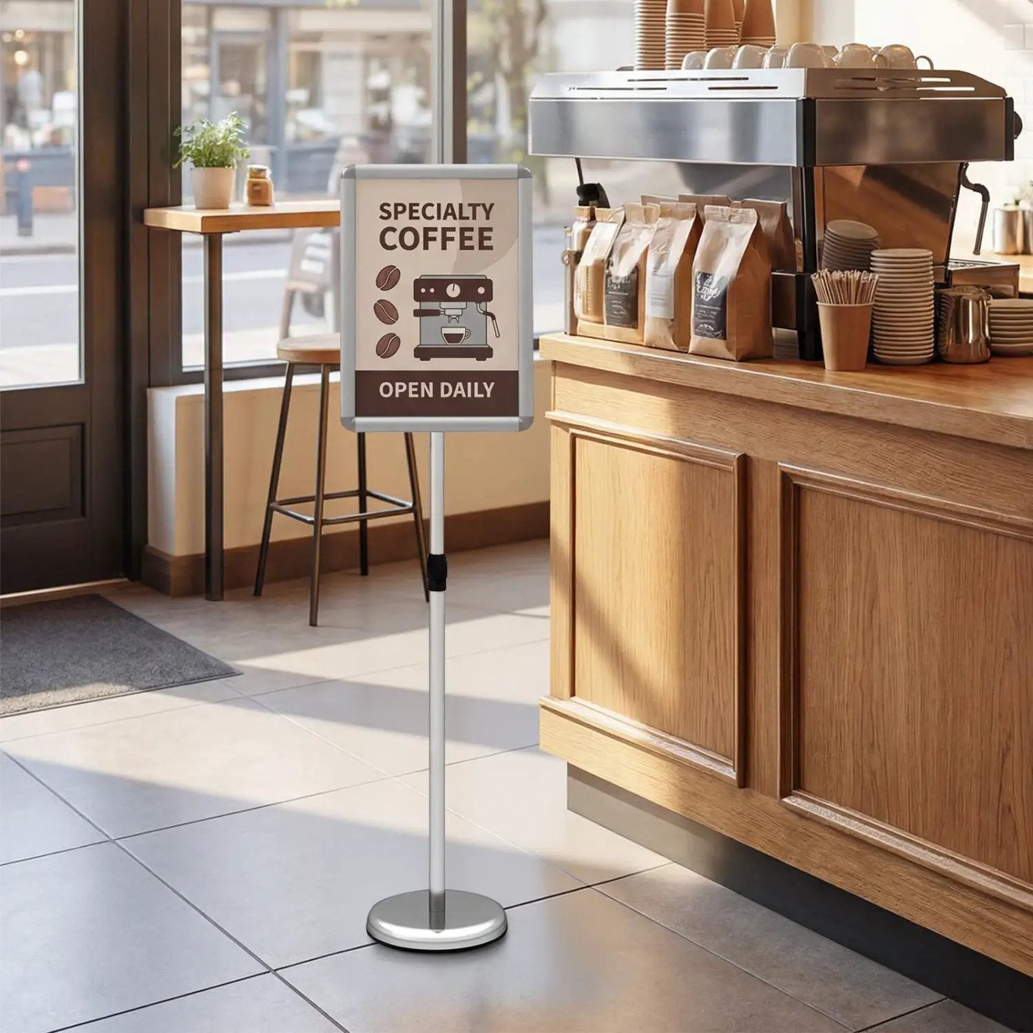 11x17 Adjustable Height Sign Holder Stand with Snap Frame by DirectDeals