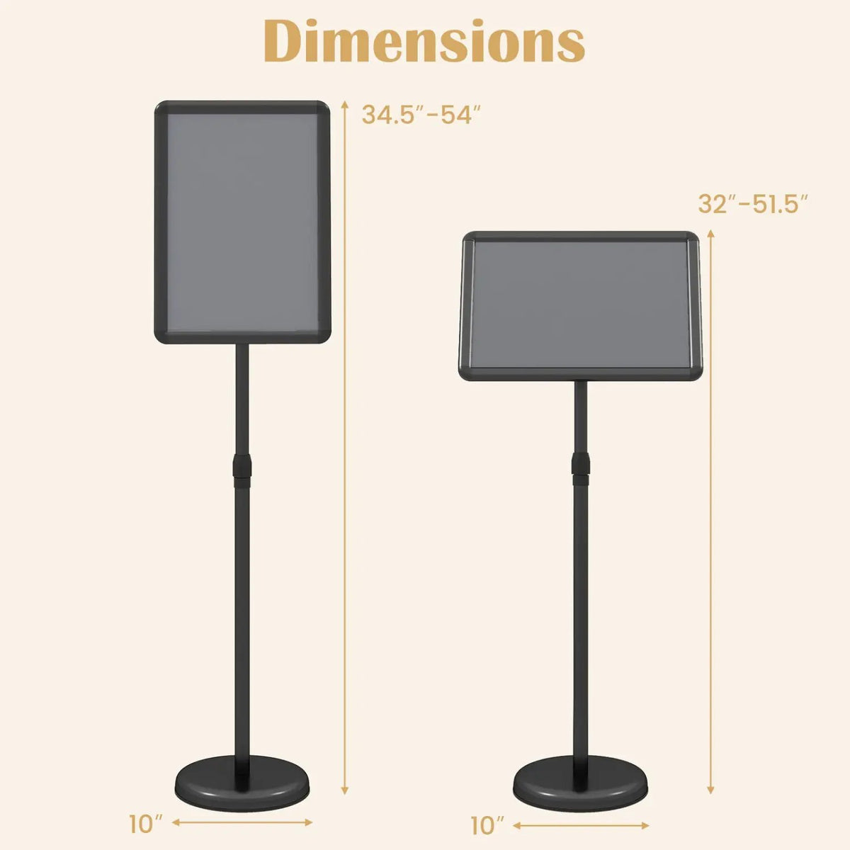 11x17 Adjustable Height Sign Holder Stand with Snap Frame by DirectDeals