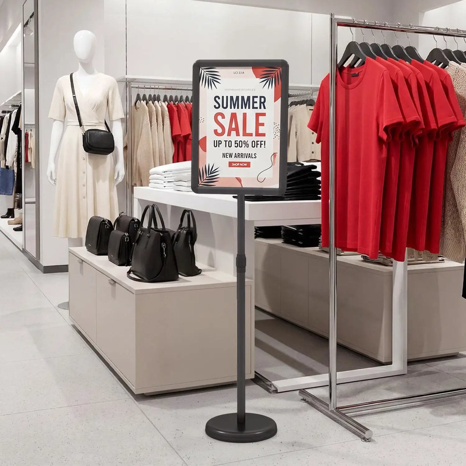 11x17 Adjustable Height Sign Holder Stand with Snap Frame by DirectDeals