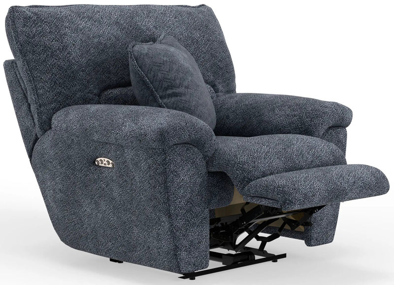 Paxon - Deep Seat Power Lay Flat Recliner With Power Adjustable Headrest - Smoke by Unique Piece Furniture