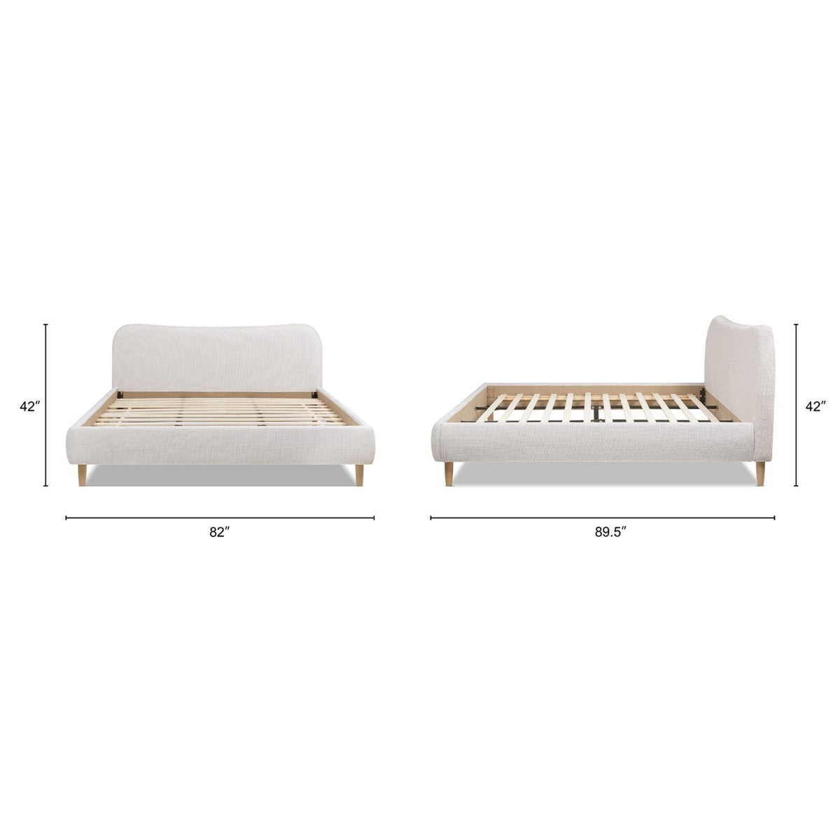 Roman - Curved Headboard Upholstered Platform Bed, photo 12 of 40