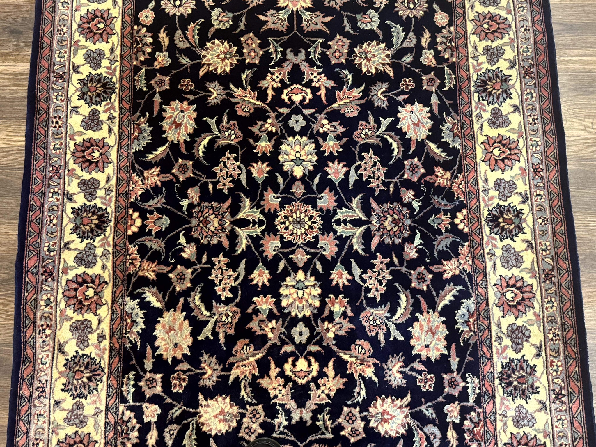 Sino Persian Rug 4x6, Navy Blue and Cream, Floral Allover Oriental Carpet by Jewel Rugs
