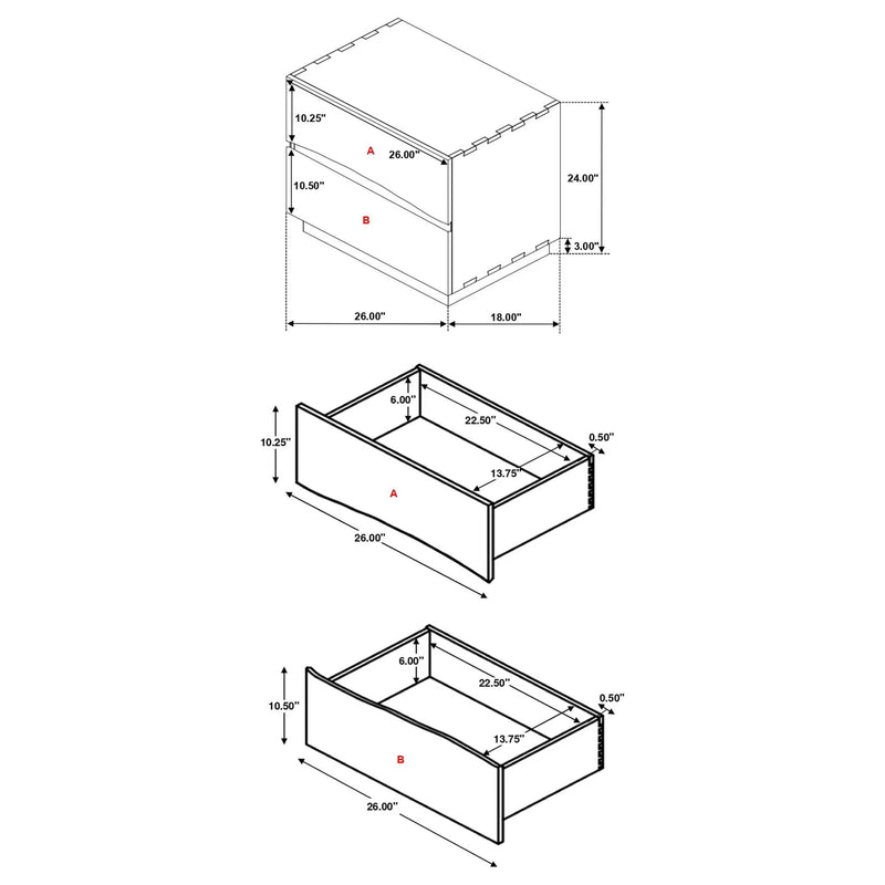 Winslow 2-drawer Nightstand Smokey Walnut by Unique Piece Furniture