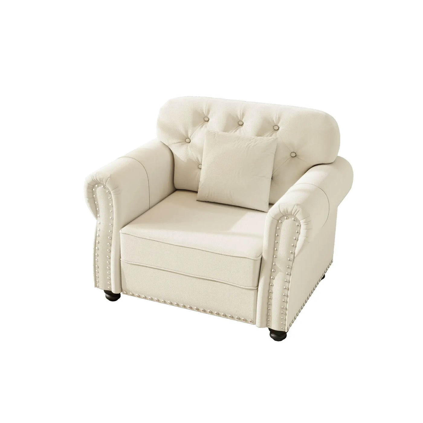Upholstered Sofa With Nailhead Trim And Rolled Armrests by HouseOfZazla