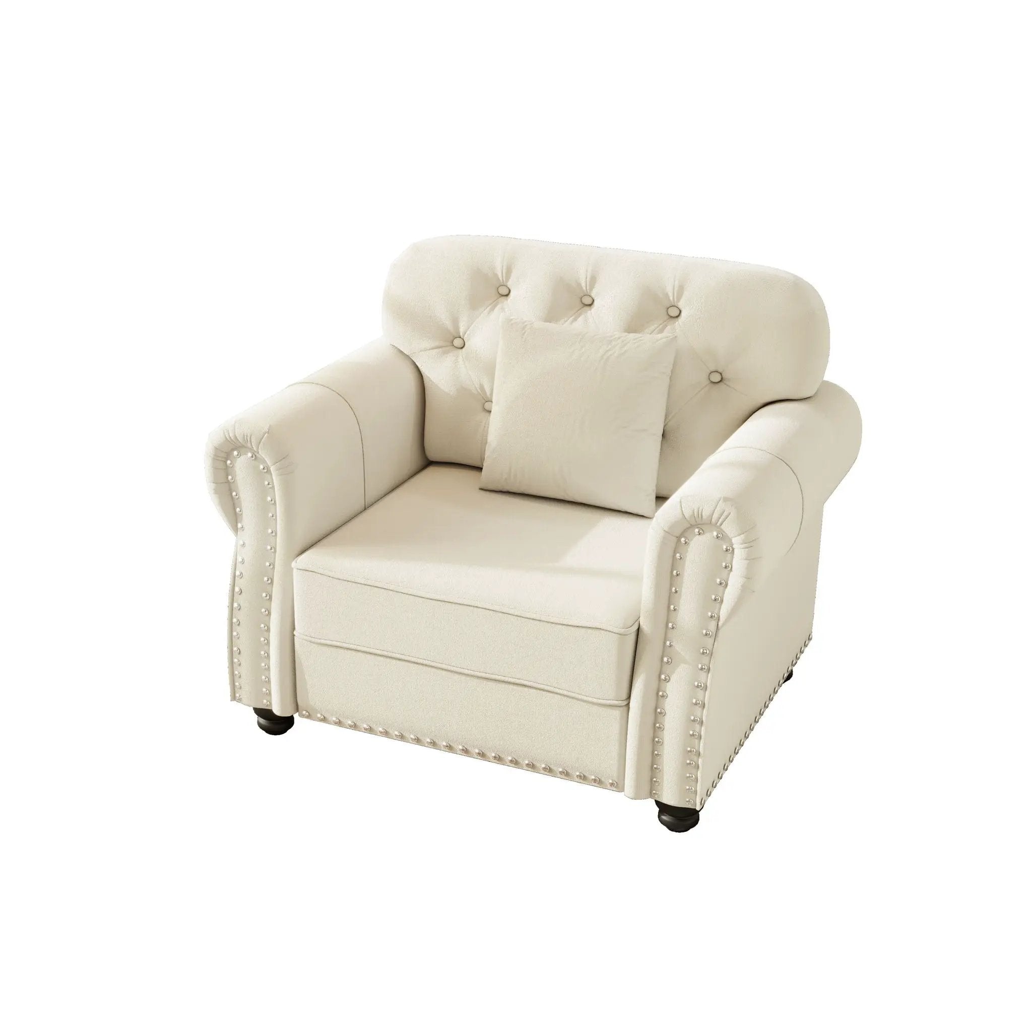 Upholstered Sofa With Nailhead Trim And Rolled Armrests by HouseOfZazla