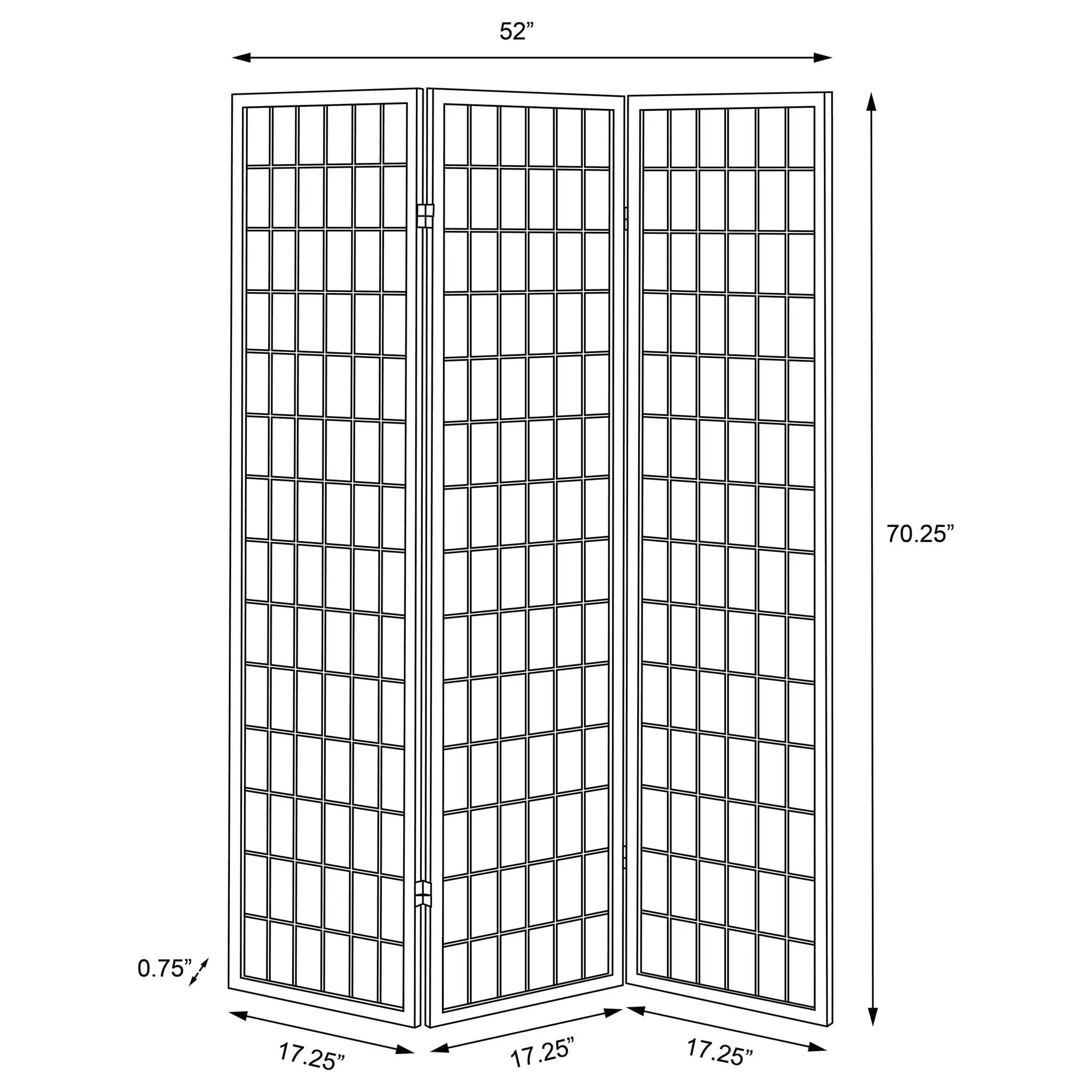 Carrie 3-Panel Room Divider Folding Shoji Screen Black by Unique Piece Furniture