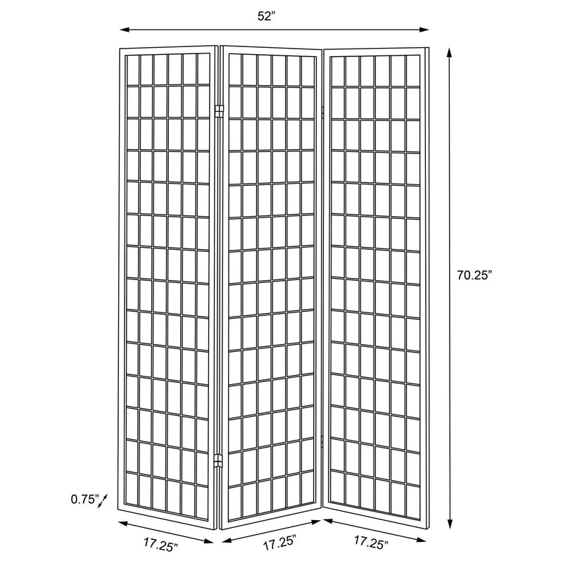 Carrie 3-Panel Room Divider Folding Shoji Screen Black by Unique Piece Furniture