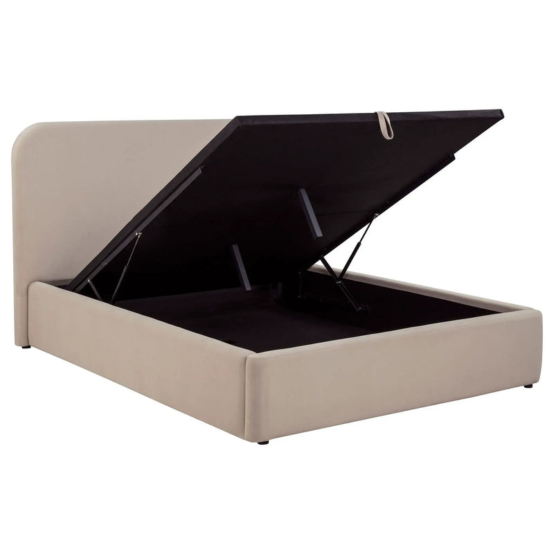 Anders Upholstered Queen Storage Lift Platform Bed Beige by Unique Piece Furniture