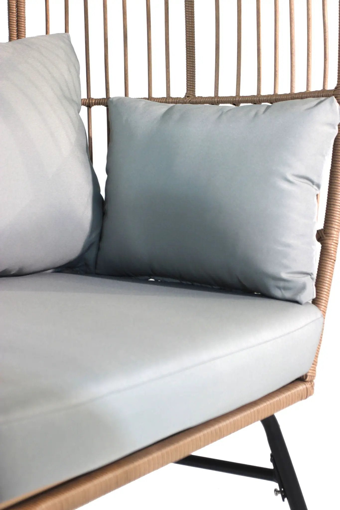 Outdoor Garden Wicker Egg Chair And Footstool Patio Chaise, With Cushions, Outdoor Indoor Basket Chair by HouseOfZazla