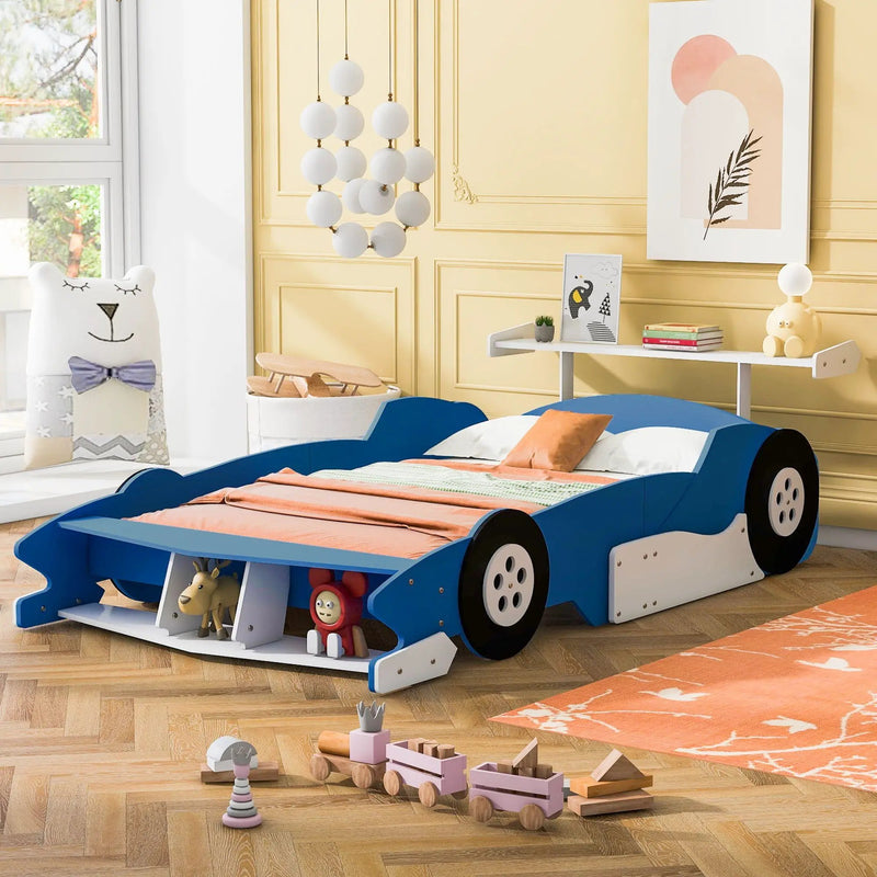 Race Car-Shaped Platform Bed With Wheels by HouseOfZazla
