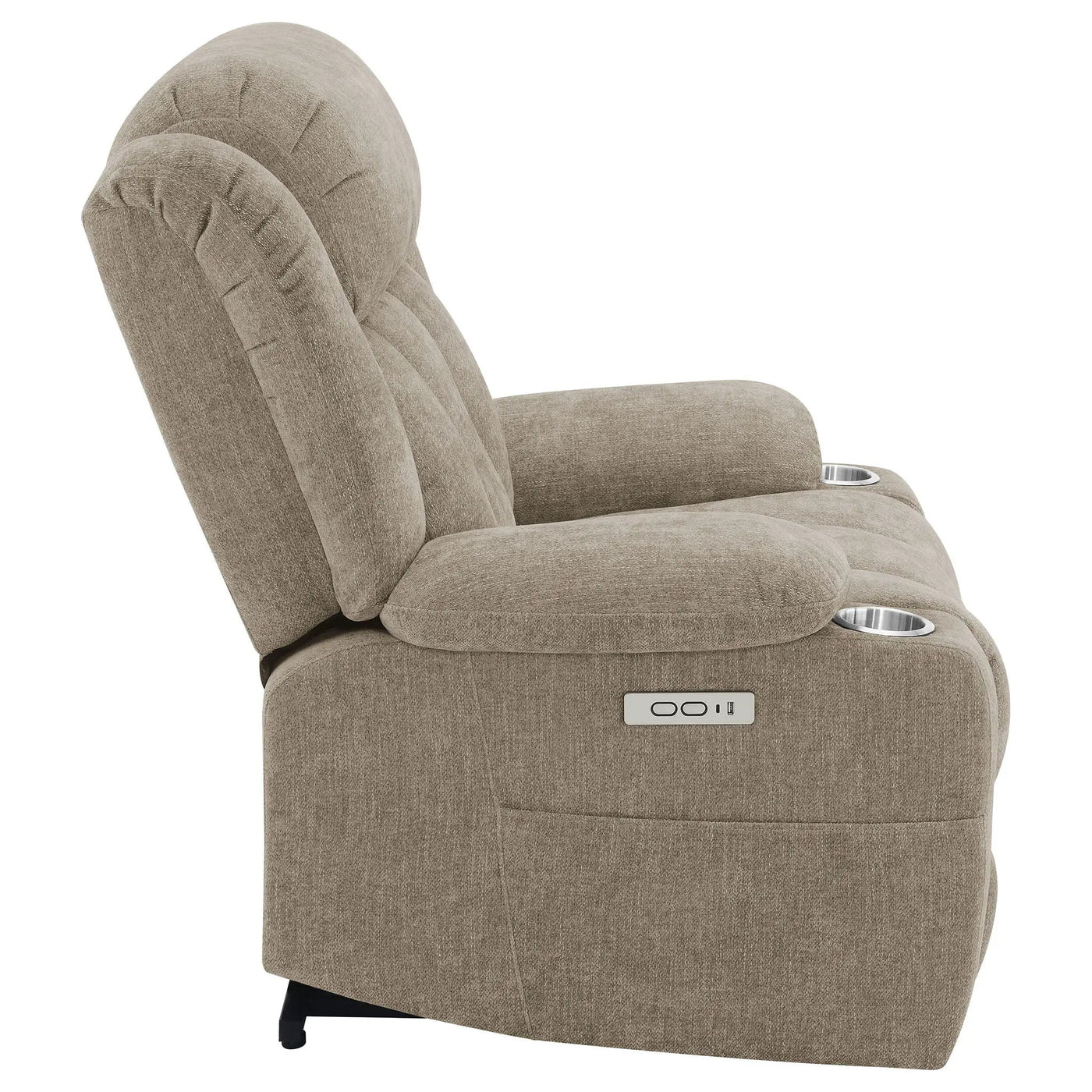 Beca - Upholstered Power Lift Recliner With Cupholders And USB Charging by HouseOfZazla