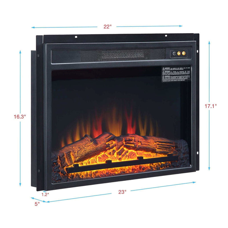 Electric Fireplace With Remote Control For Indoor Heating - Black by HouseOfZazla