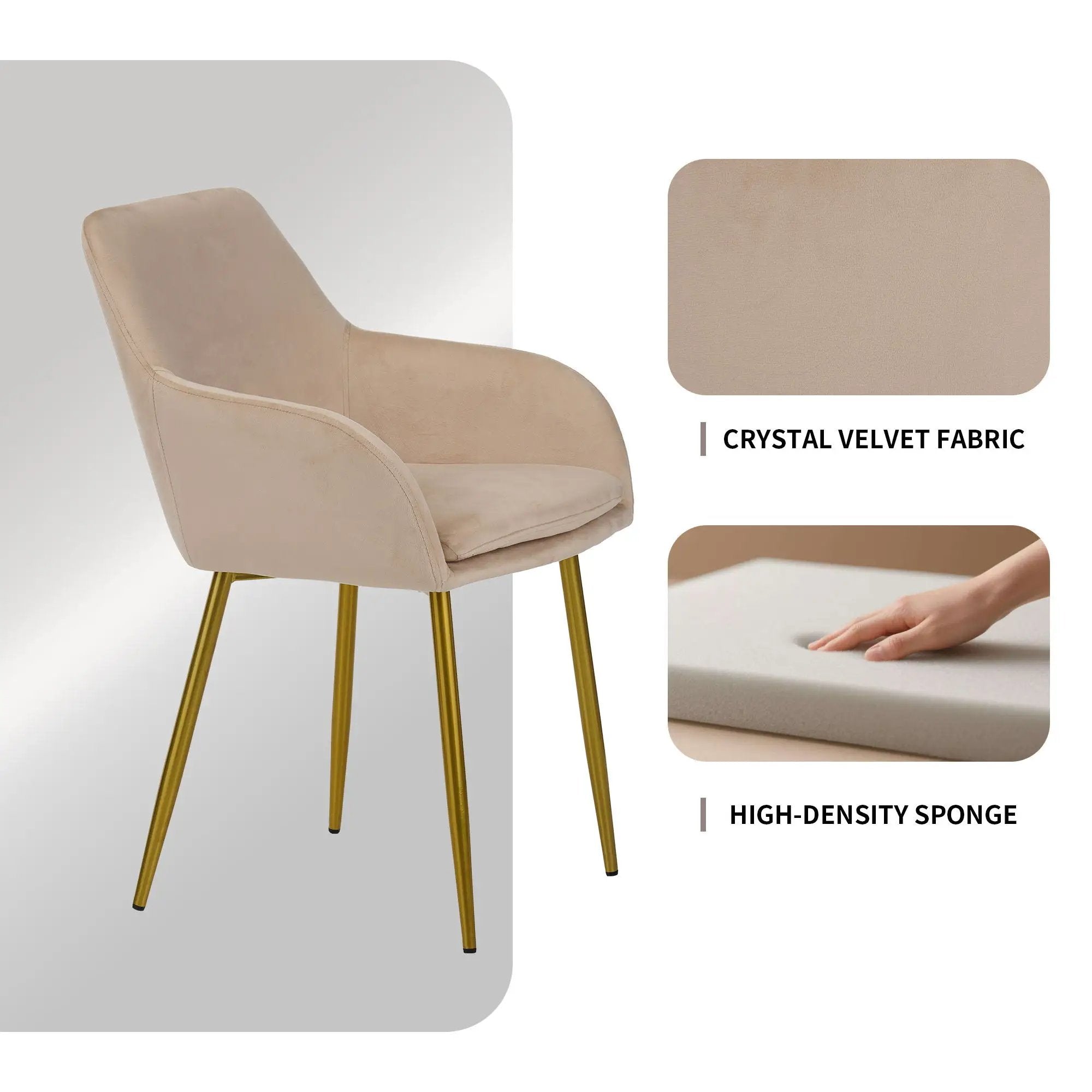 Dining Chair Set For Dining Rooms (Set of 2) - Beige by HouseOfZazla