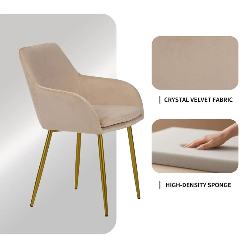 Dining Chair Set For Dining Rooms (Set of 2) - Beige by HouseOfZazla