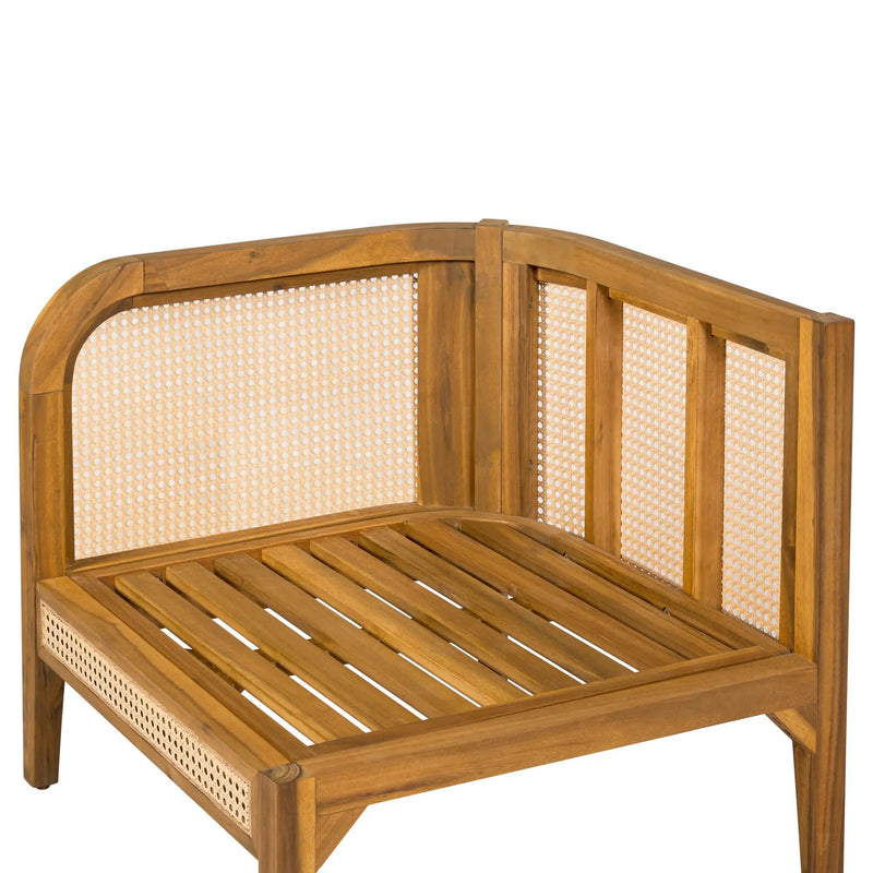 Kirkby Outdoor 5 Seater V-Shaped Acacia Wood Sofa by HouseOfZazla