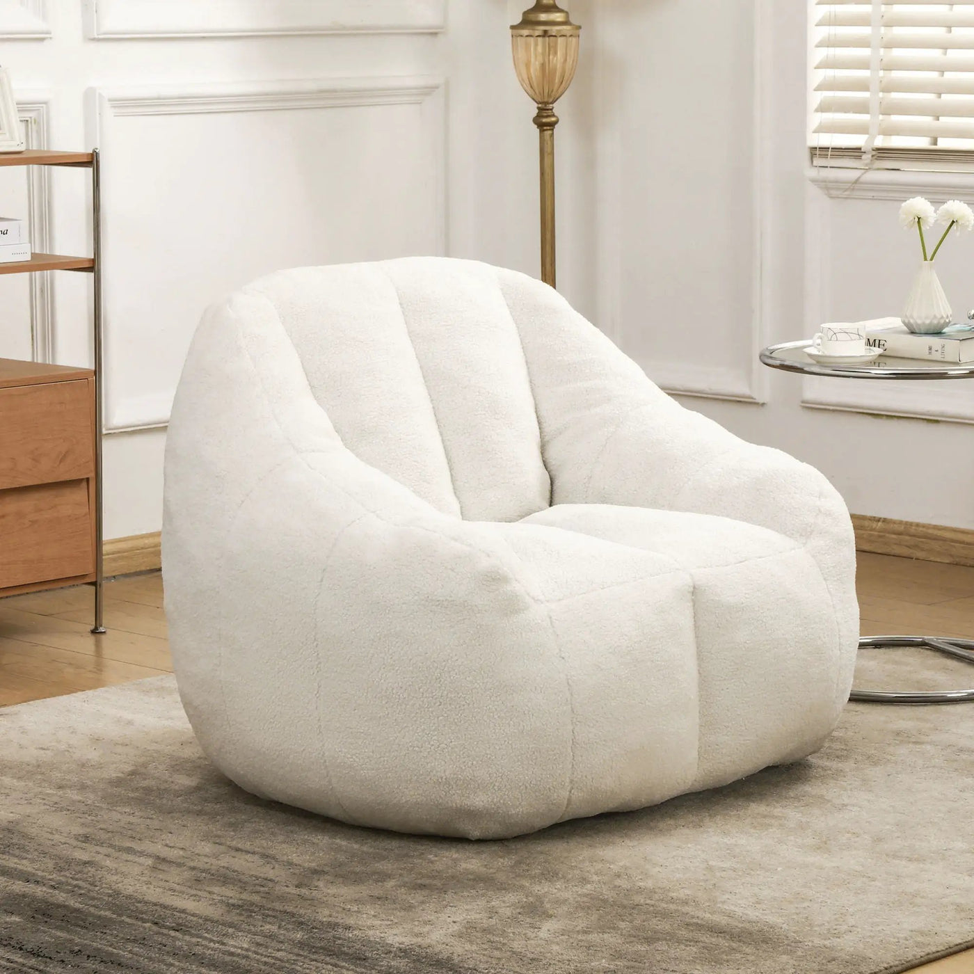 Comfy Bean Bag Chair With Memory Foam Filler, Tufted Soft by HouseOfZazla