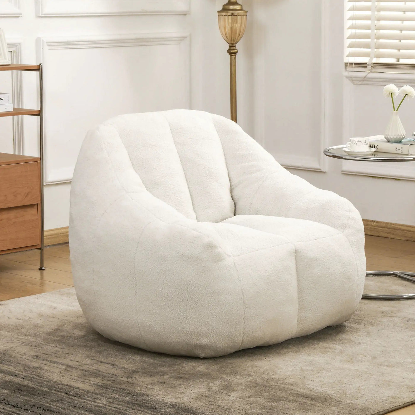 Comfy Bean Bag Chair With Memory Foam Filler, Tufted Soft by Unique Piece Furniture