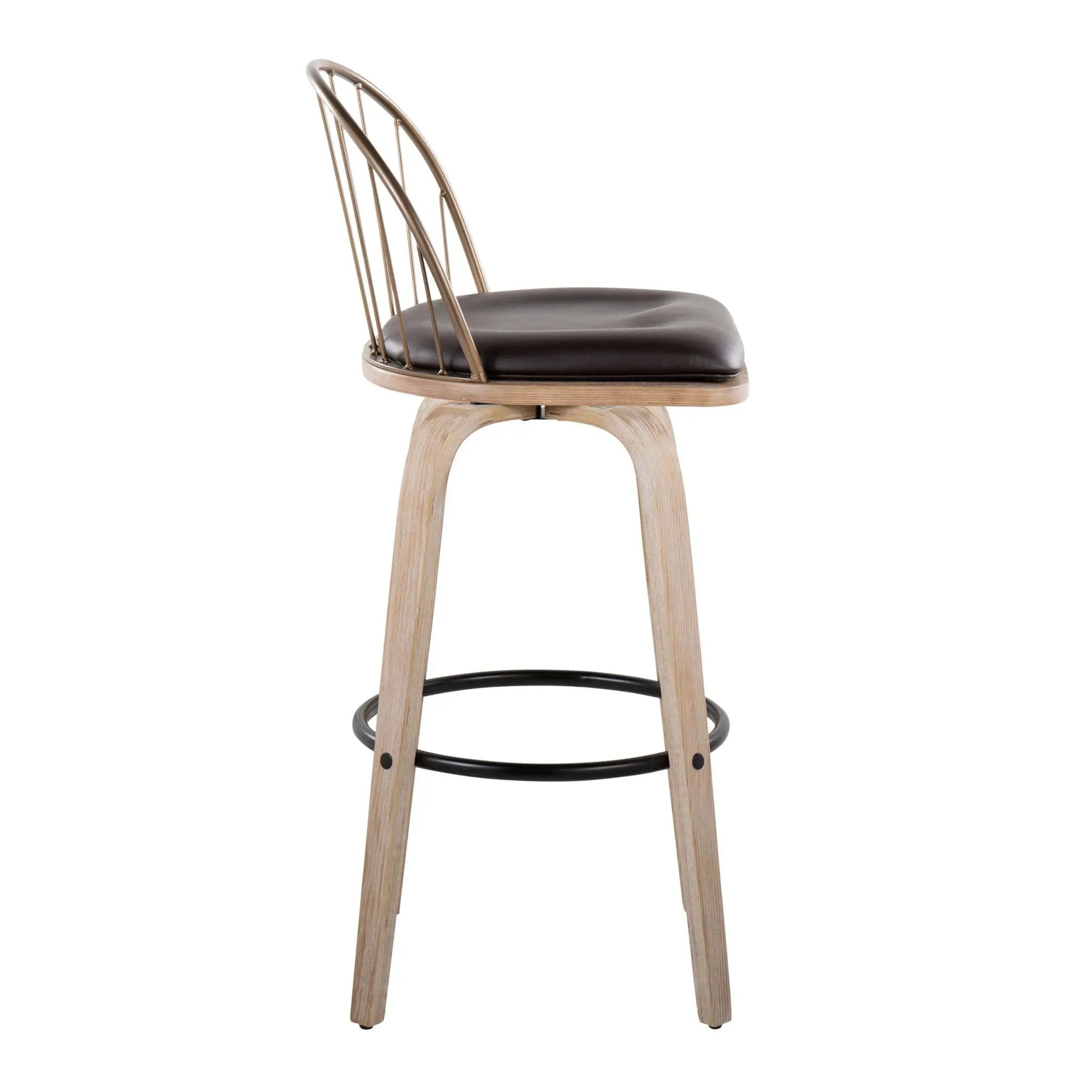 Riley - Industrial / Urban Fixed Height Barstool With Swivel With Removable Cushion (Set of 2) by Unique Piece Furniture