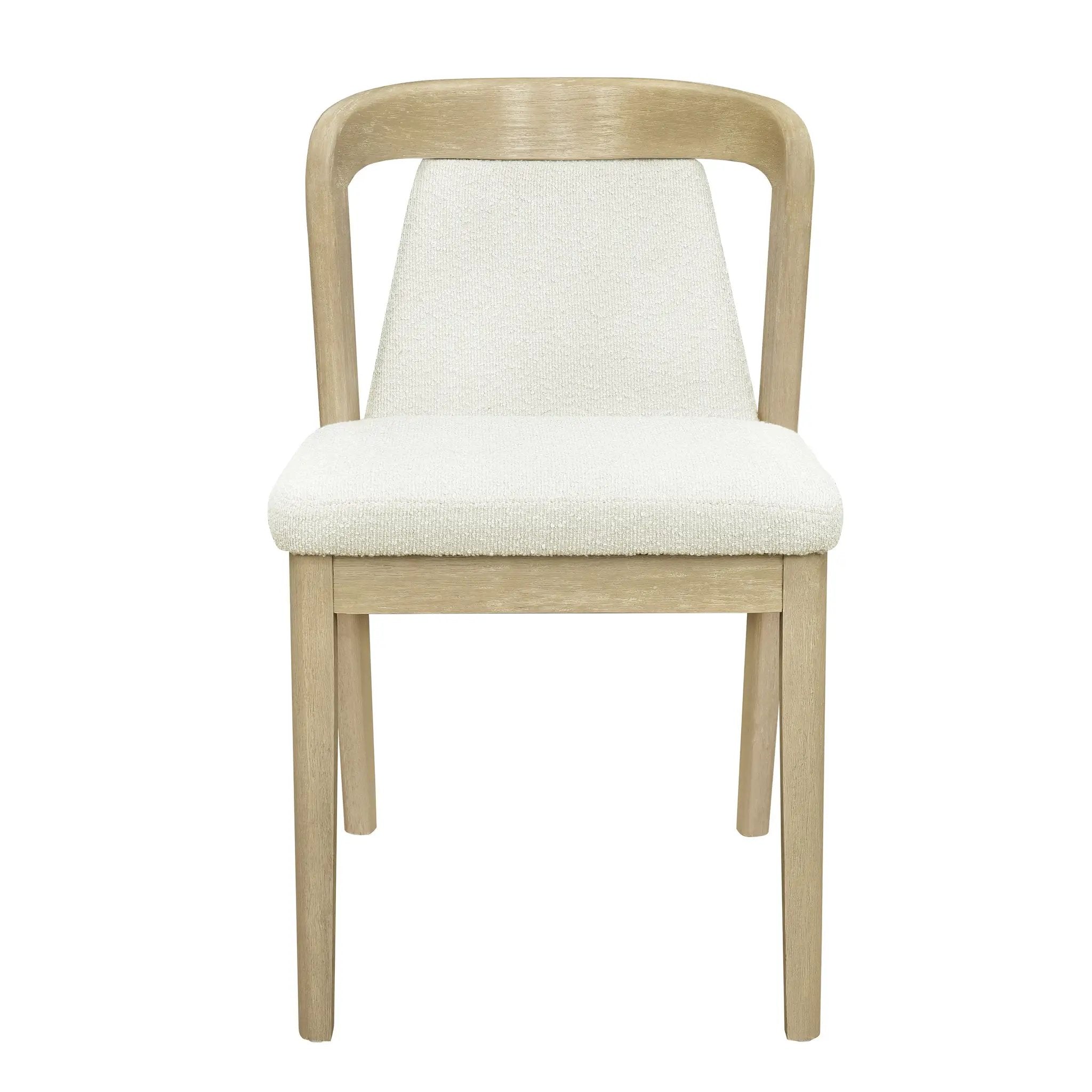 Upholstered Backrest Armless Dining Chairs (Natural Ash + Beige) by HouseOfZazla