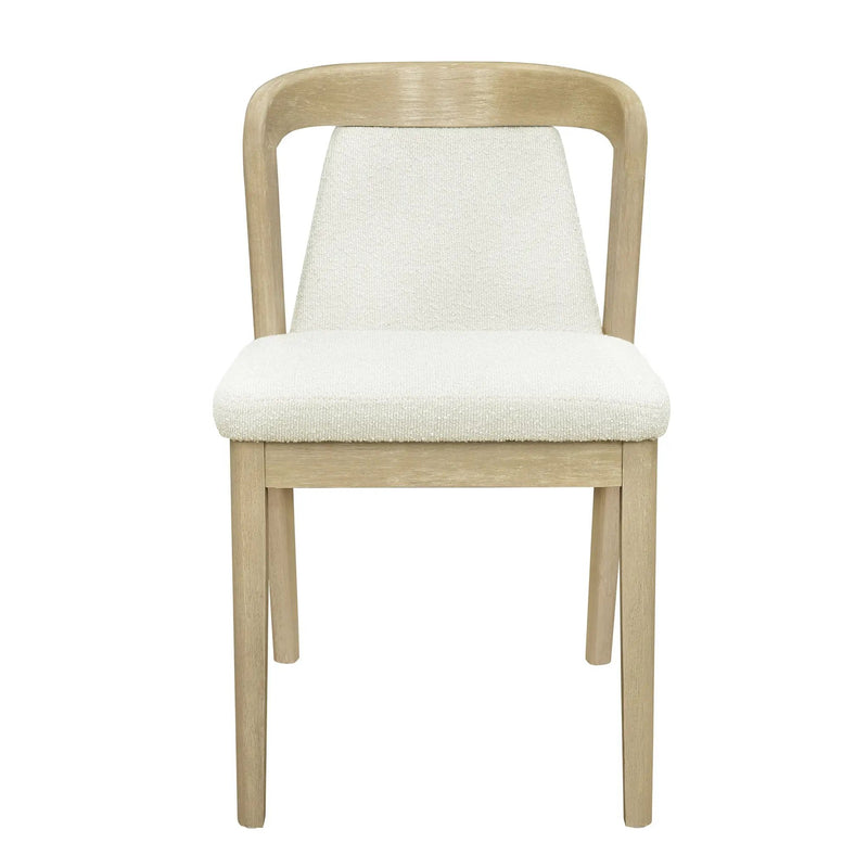 Upholstered Backrest Armless Dining Chairs (Natural Ash + Beige) by HouseOfZazla