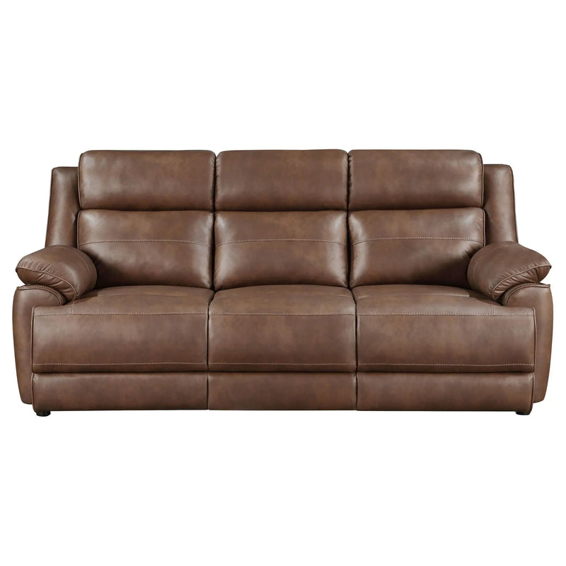 Ellington Upholstered Padded Arm Sofa Dark Brown by Unique Piece Furniture