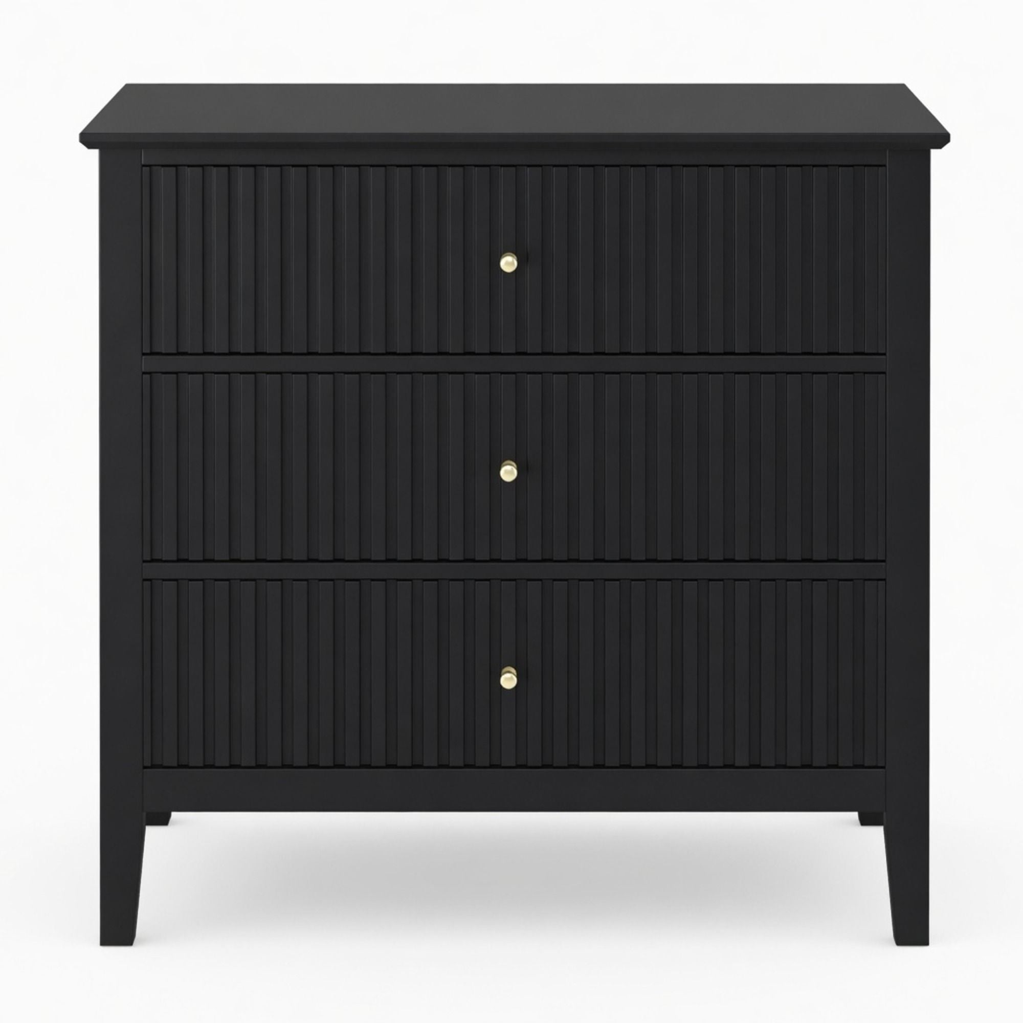 Fluted 3 Drawer Nightstand With Soft Close Slides by HouseOfZazla