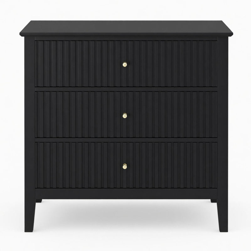 Fluted 3 Drawer Nightstand With Soft Close Slides by HouseOfZazla