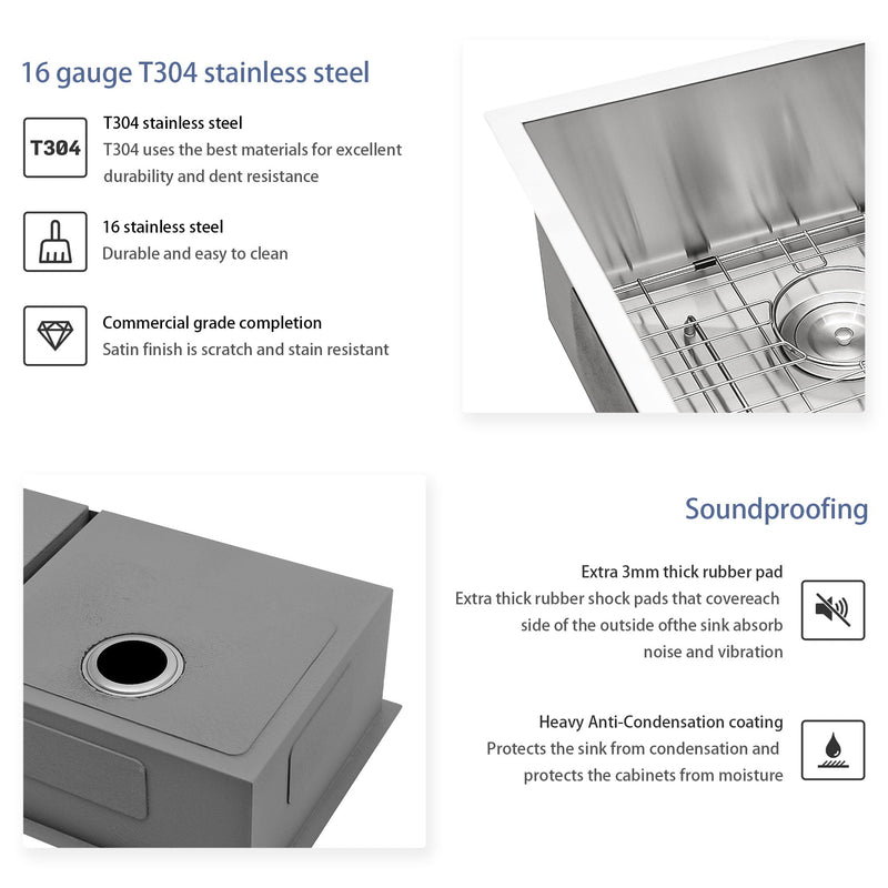 Modern Double Bowl Undermount Sink Design With 10" Deep Basins by HouseOfZazla