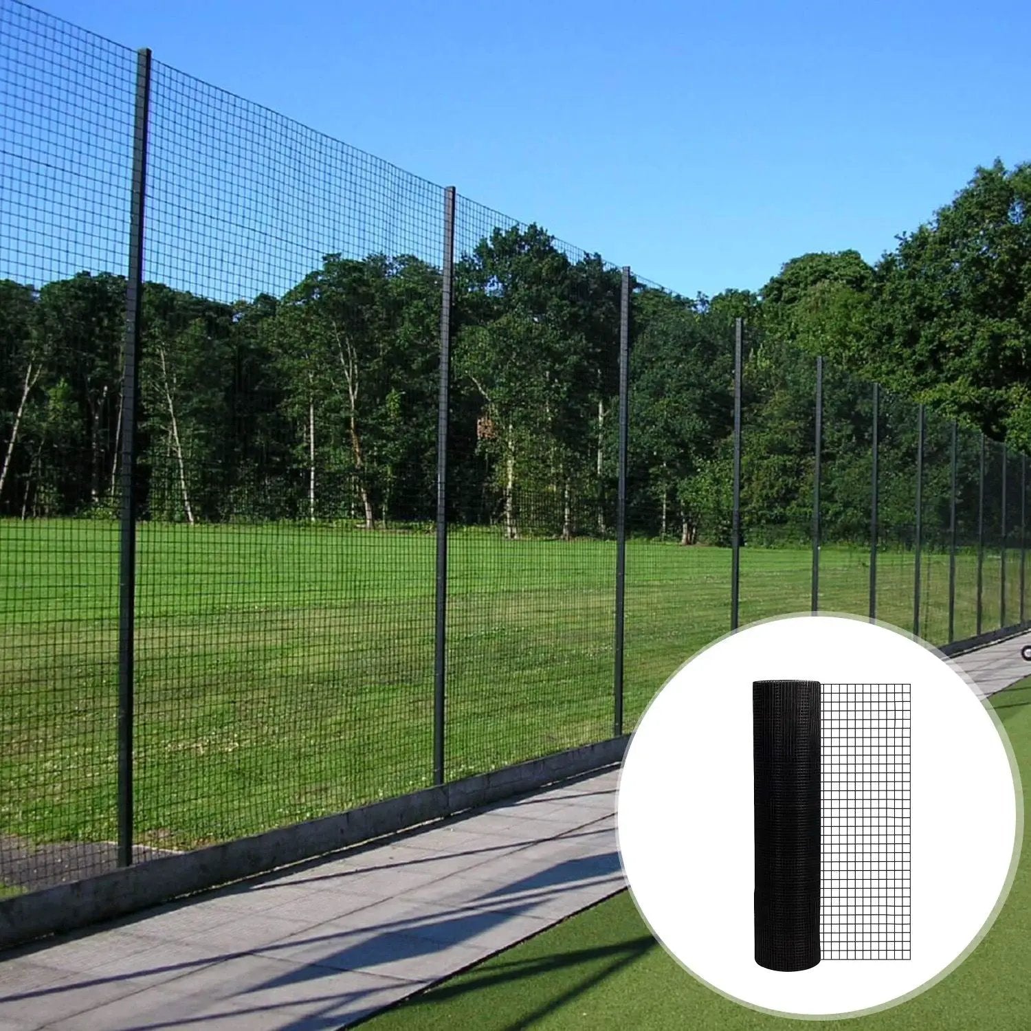 Vinyl Coated Hardware Cloth, 21 Gauge, Welded Wire Fence - Black by HouseOfZazla