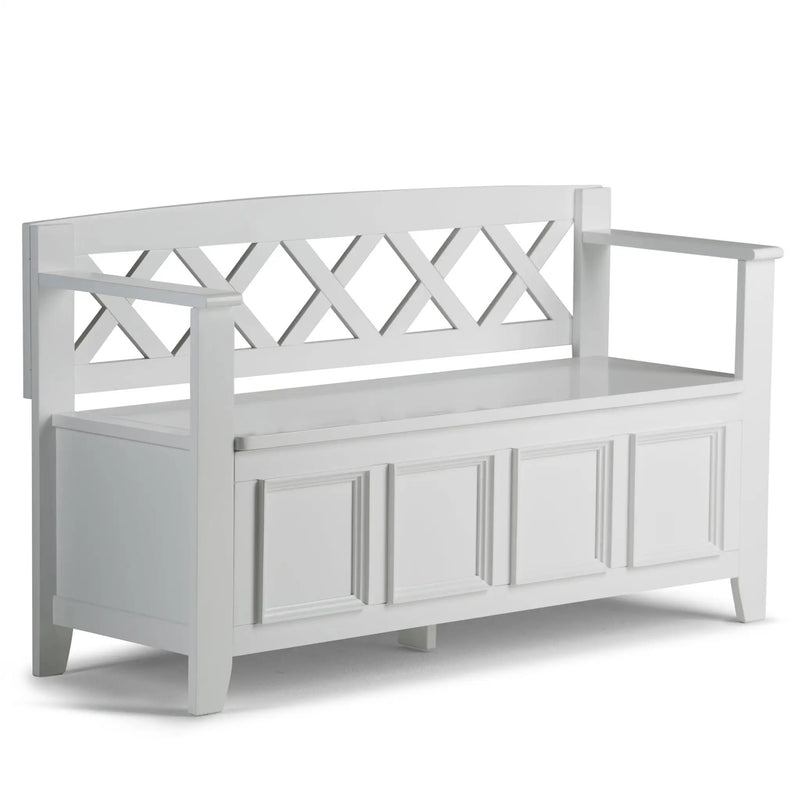 Amherst Solid Wood Entryway Storage Bench in White by HouseOfZazla