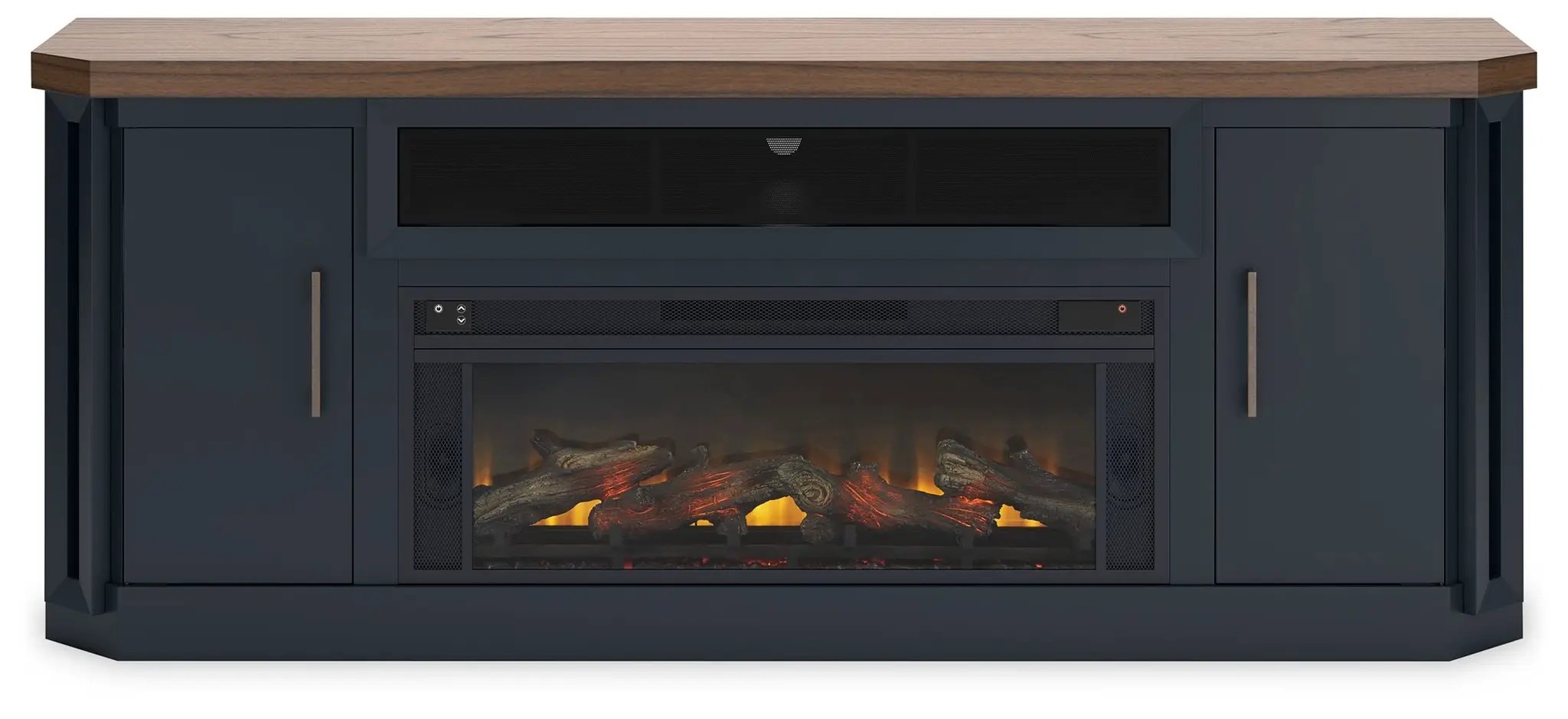 Landocken - 83" TV Stand With Electric Fireplace - Two-tone by Unique Piece Furniture