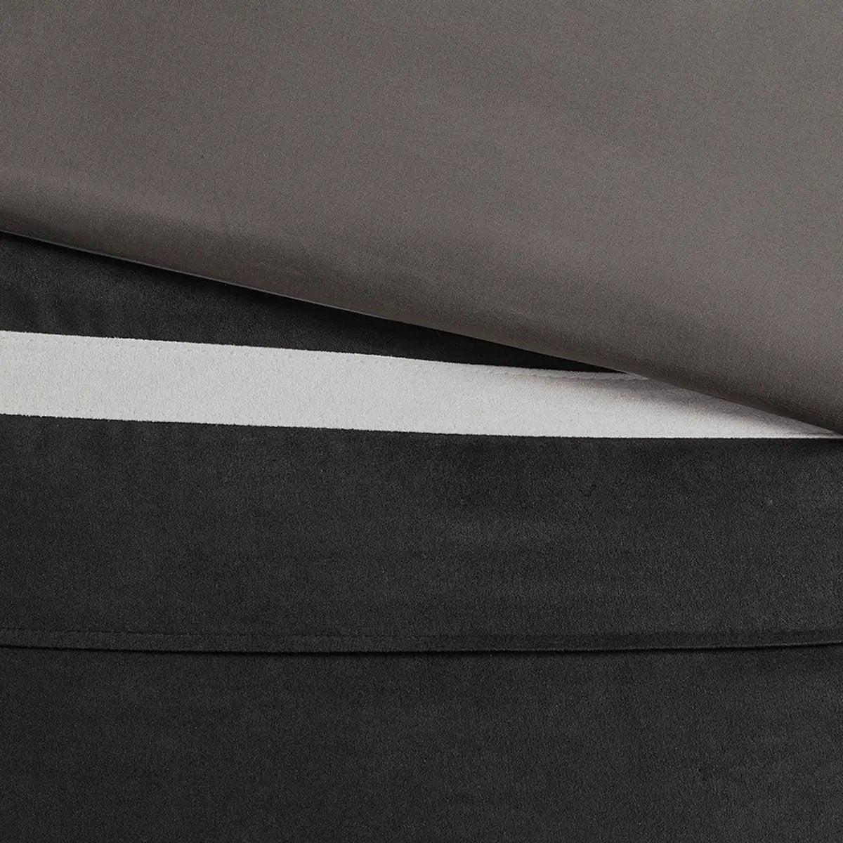 7 Piece Faux Suede Comforter Set Black California King by HouseOfZazla