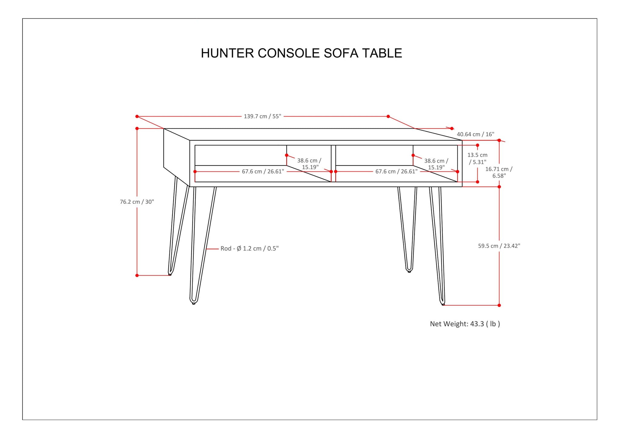 Hunter - Console Sofa Table - Natural by HouseOfZazla