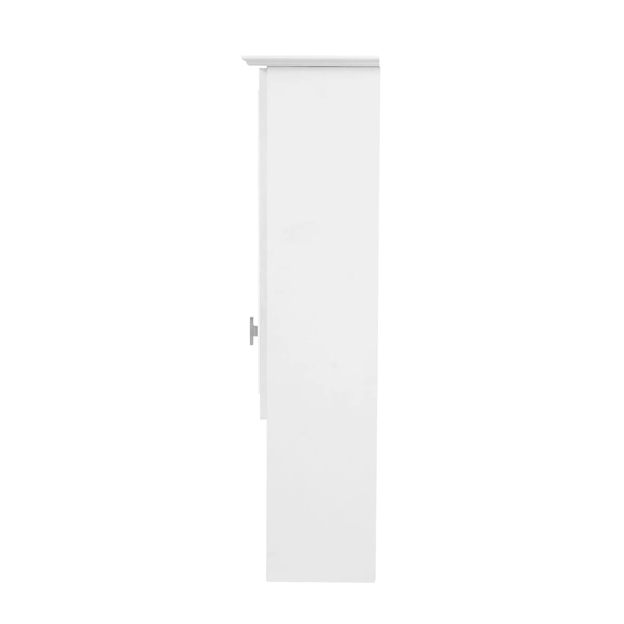 Wall Mount 2 In 1 Mirror Cabinet With Adjustable Shelves, Open Storage, For Bathroom Vanity - White by HouseOfZazla