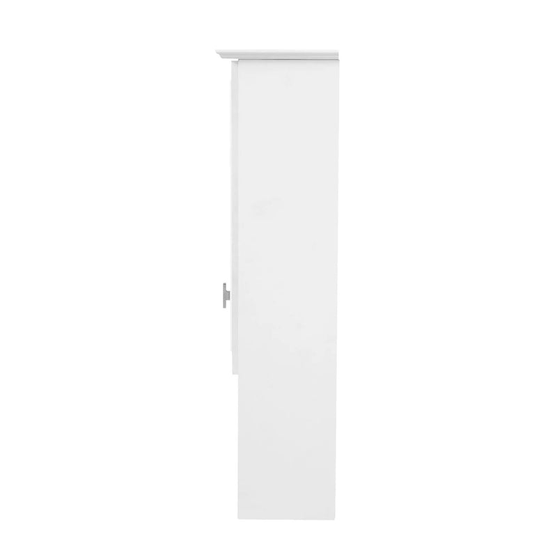 Wall Mount 2 In 1 Mirror Cabinet With Adjustable Shelves, Open Storage, For Bathroom Vanity - White by HouseOfZazla